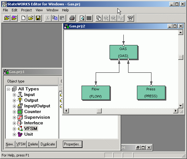 StateWORKS Studio Editor: VFSM System - screen shot